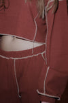 BASERANGE Track Pants FOSP-RIB-AU23 Burnt Red